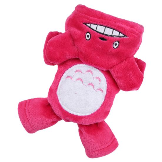 Mit Kapuze Ohren Dekor Vier-Beine Plüsch Warm Knöpfe Verschluss Haustier Mantel Cartoon Form Haustier Hund S rose rot von Joom DACH