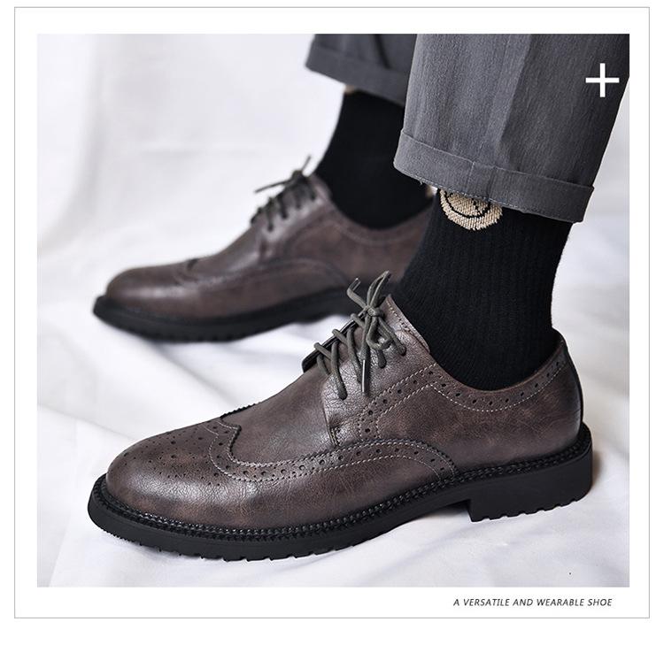 Mittelalterliche und Junge Lederschuhe Herren Rindsleder Vier Jahreszeiten Business Formell Anzüge Erhöhende Freizeitschuhe Britischer Stil Hochzeit Bräutigamschuhe 38 von Joom DACH