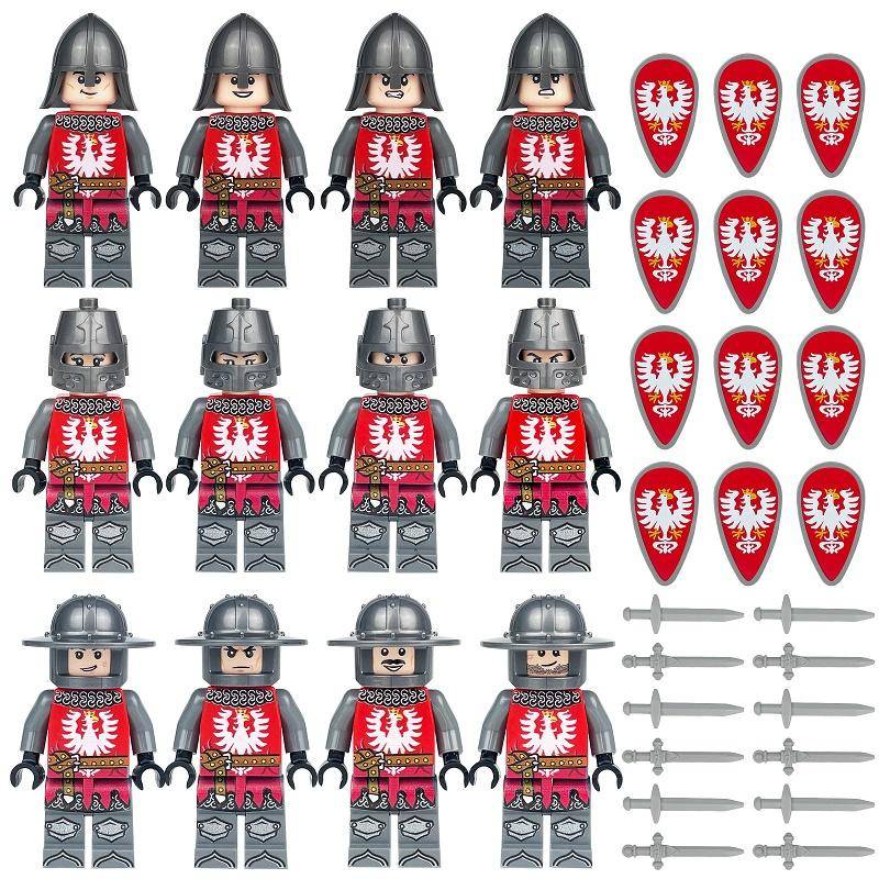 Mittelalterlicher Ritter Römischer Soldat Burg Minifigur Baustein Stadt Figur Teile MOC Ziegel Modell Kits Lernspielzeug von Joom DACH
