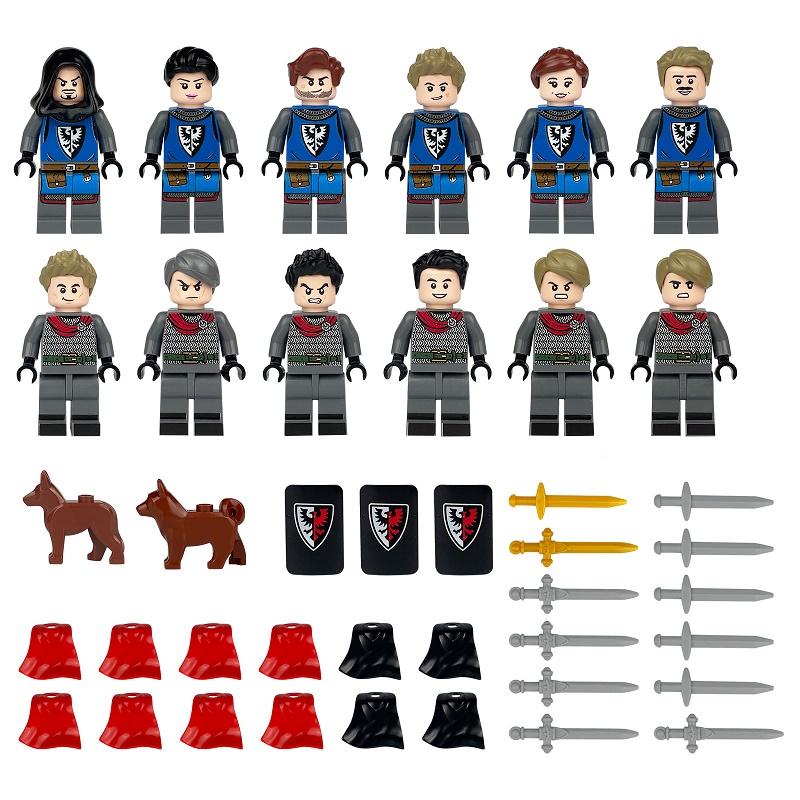 Mittelalterlicher Ritter Römischer Soldat Burg Minifigur Baustein Stadt Figur Teile MOC Ziegel Modell Kits Lernspielzeug von Joom DACH