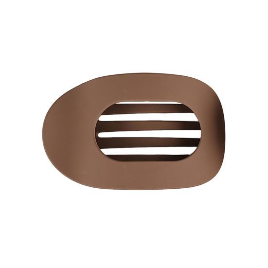 Mittelgroße, flache, runde Haarspange, rutschfeste Zähne, Haarkralle für den Hinterkopf, Damen, starker Griff, biegbare Zähne, gebogenes Design, Haarnadel dunkel kaffee von Joom DACH