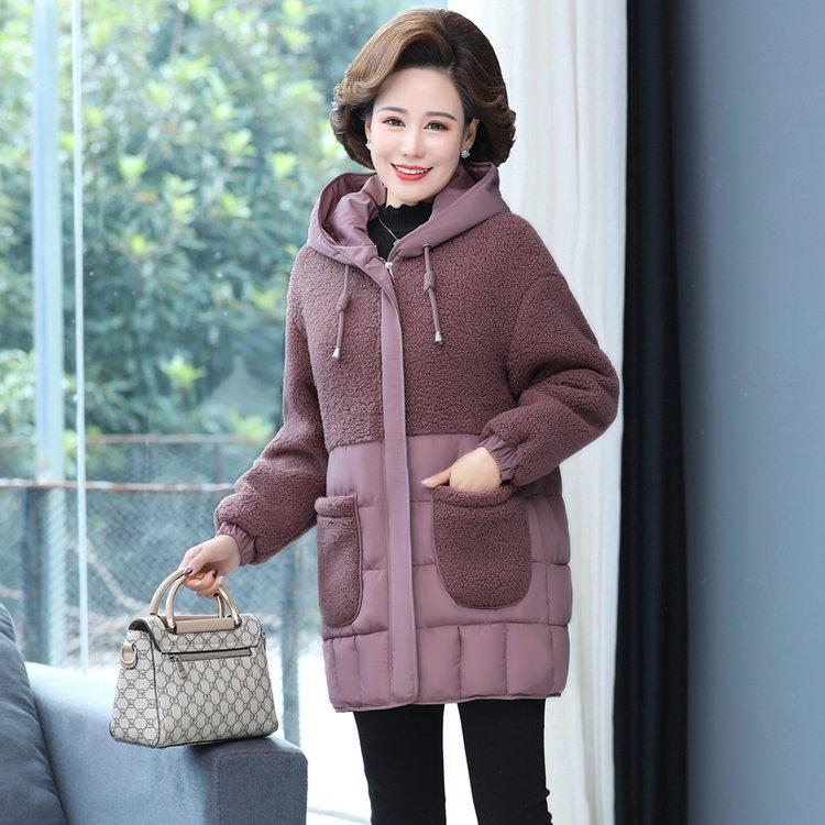 Mittellange dicke warme Daunenjacke für Damen im Herbst XXXXL rosa von Joom DACH