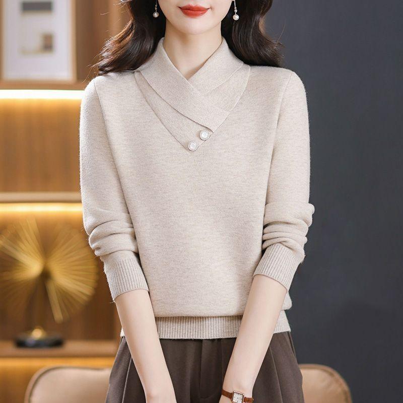 Mittleren Alters Mama Rot Pullover frauen Verdickt Herbst Winter Mode Ausländer Warme Strick Pullover 3XL von Joom DACH