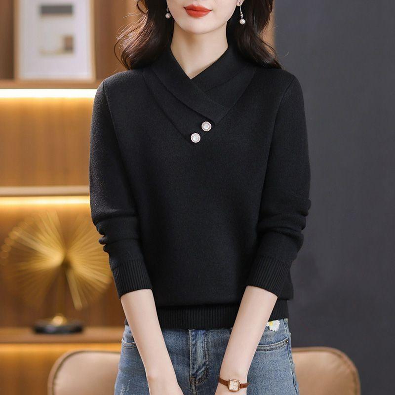 Mittleren Alters Mama Rot Pullover frauen Verdickt Herbst Winter Mode Ausländer Warme Strick Pullover 3XL von Joom DACH