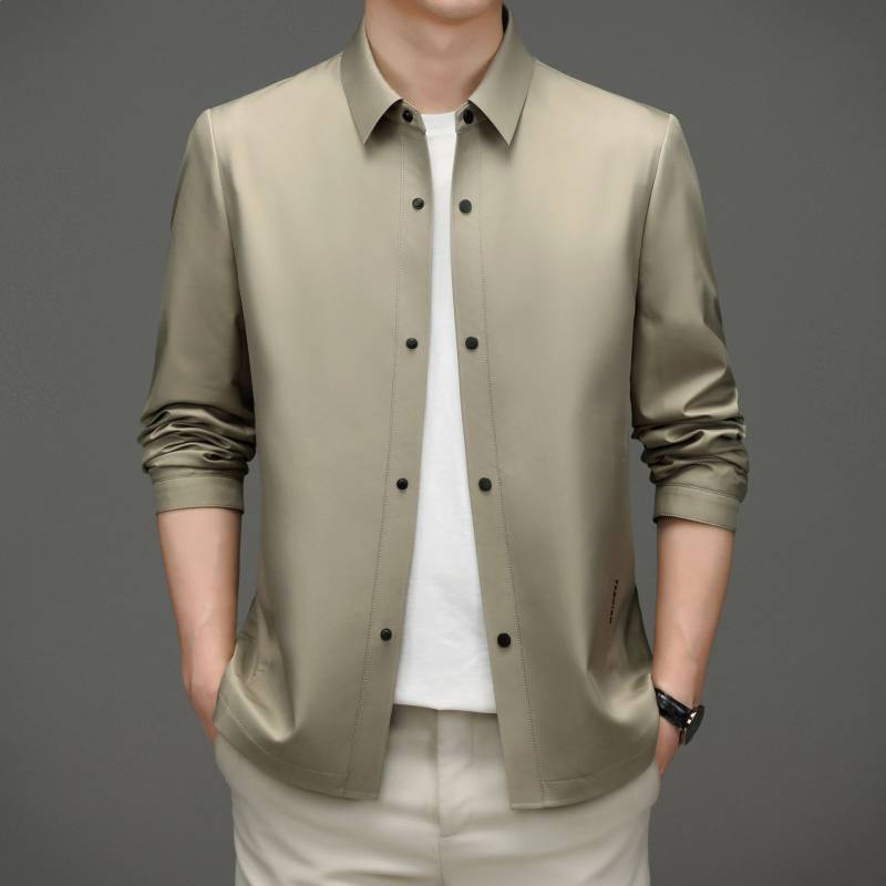 Mittleres Alter Jacke Herren Reversmantel Business Dünn Lässig Frühling und Herbst Papa Einreiher Trendjacke 185/2XL von Joom DACH