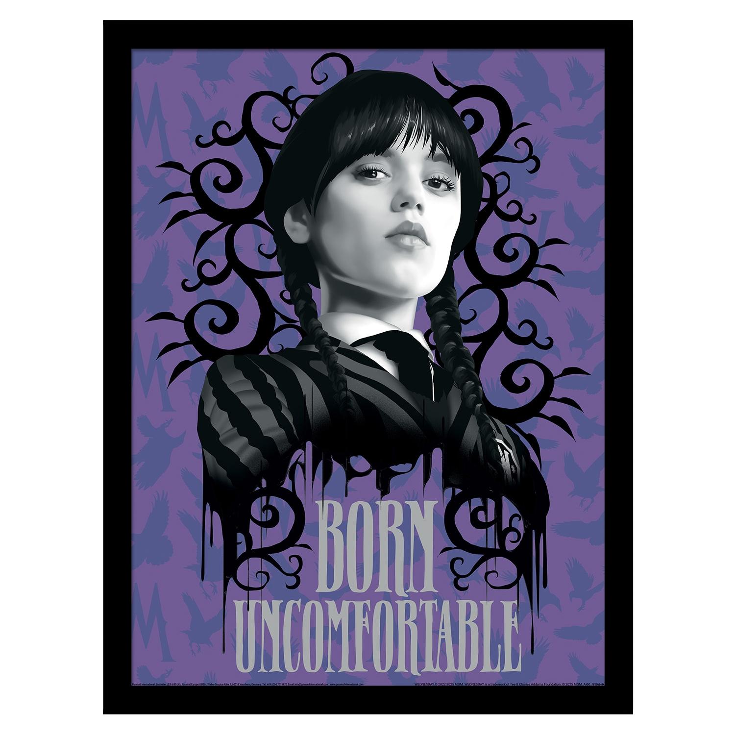 Mittwoch Unbequem Gerahmtes Poster 45cm x schwarz/violett Mittwoch Unbequem Gerahmtes Poster 45cm x schwarz/violett von Joom DACH