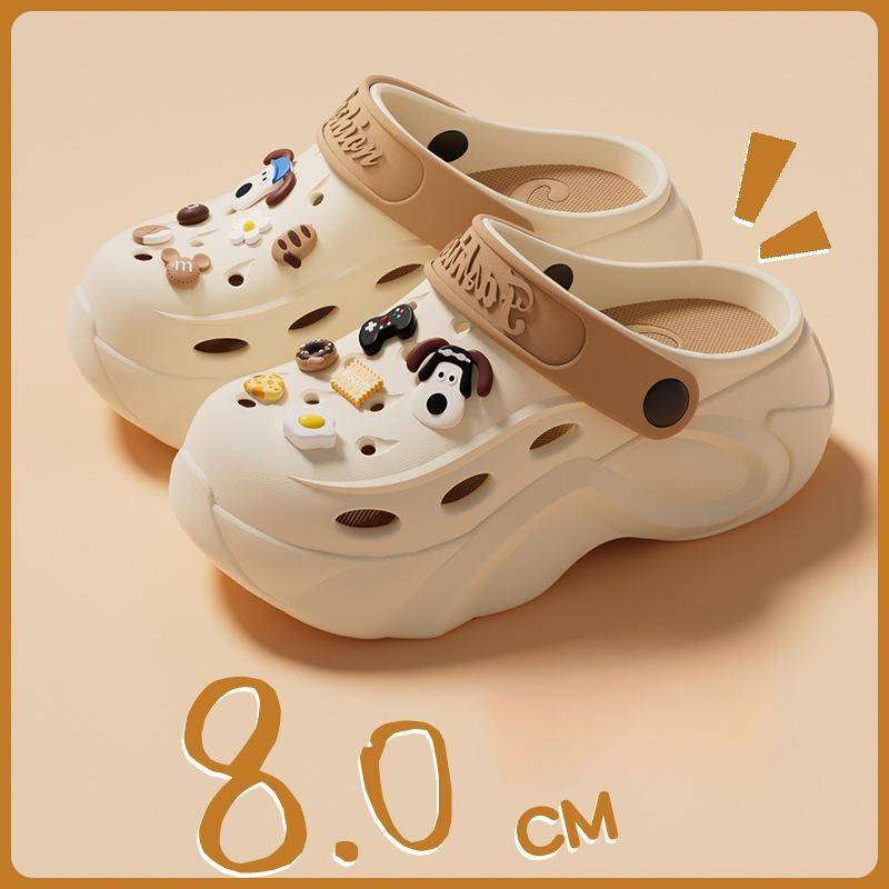 Mix Color Chunky Plateau-Clogs für Damen Sommer 2024 Weiche dicke Unterseite Strandsandalen Schuhe Frau Rutschfeste Eva Wedges Hausschuhe 39 von Joom DACH