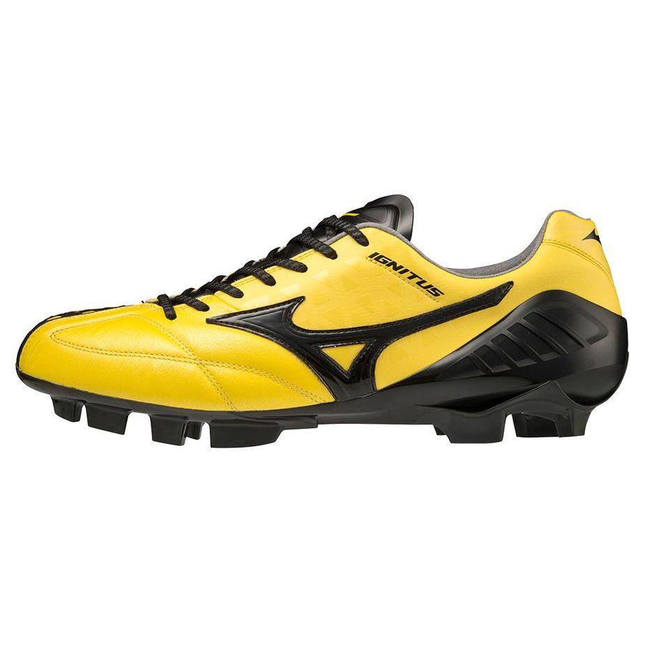 Mizuno Wave Ignitus Runde Zehenpartie Schnürschuhe AG (Gummistollen) Strapazierfähige Leichte Fußballschuhe Herren Fußballschuhe Gelb Schwarz P1GA224409 40.5 von Joom DACH