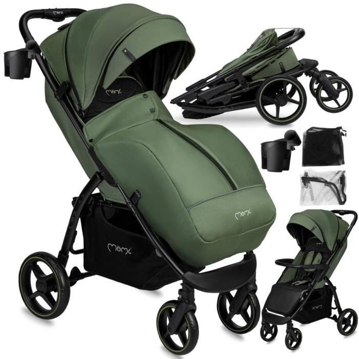 MoMi MIYA - Ultrakompakter Kinderwagen - Von 6 Monaten bis 22 kg - Zubehörset - 10 EVA-Räder - Grün MoMi MIYA - Ultrakompakter Kinderwagen - Von 6 Monaten bis 22 kg - Zubehörset - 10 EVA-Räder - Grün von Joom DACH