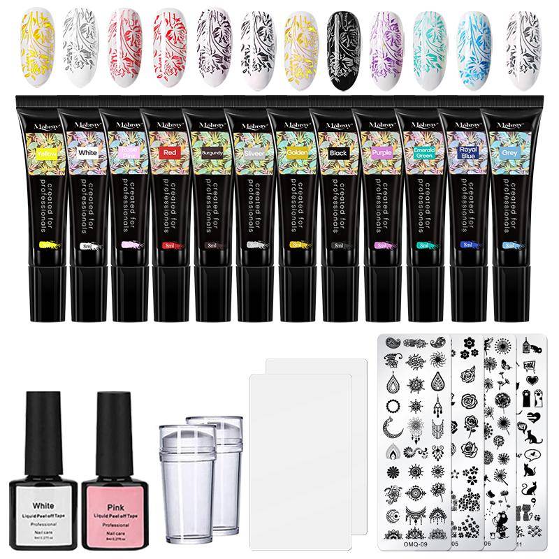 Mobray Design Blume Tier Glas Temperatur Spitze Stempel Vorlagen Set Nail Art Vorlagen Stanzplatte Set von Joom DACH