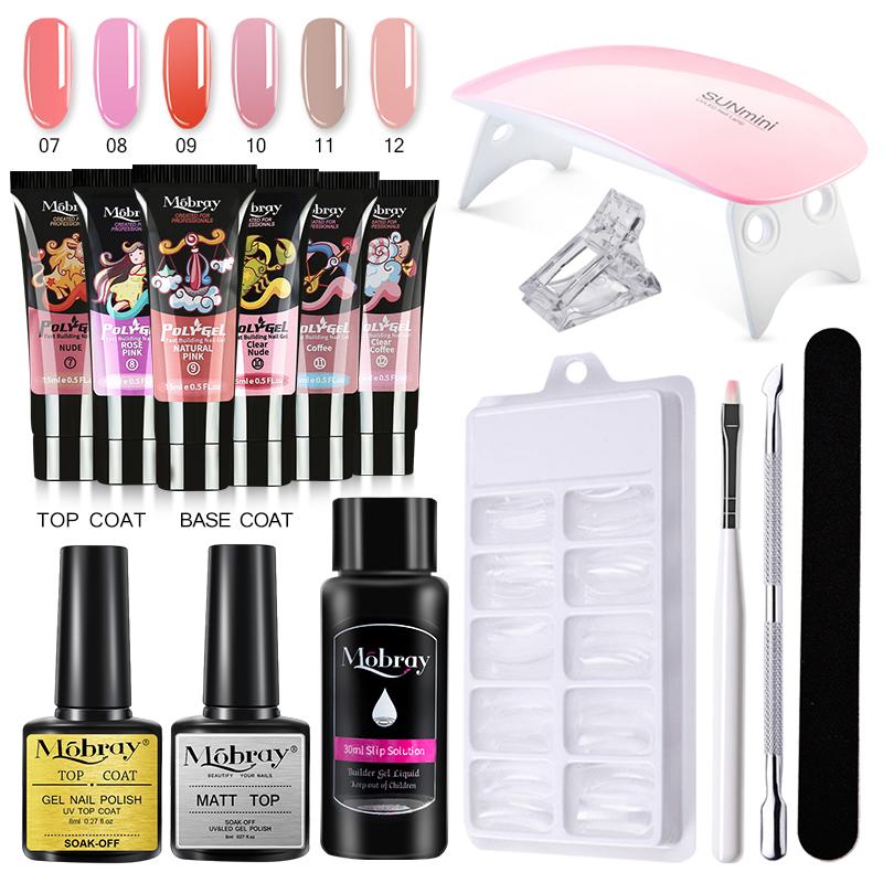 Mobray Poly-Nagel-Gel-Set, Maniküre-Set mit Lampen-Set, Polygel-Nagel-Set, UV-Lacke, Hybrid für Nägel, Acryl-Gel-Set von Joom DACH