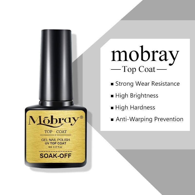 Mobray Top Base Coat Gel-Nagellack mit Aufkleber, glänzender Versiegeler, einweichen, verstärken, langanhaltende Nagelkunst-Maniküre-Gel-Lack-Grundierung von Joom DACH