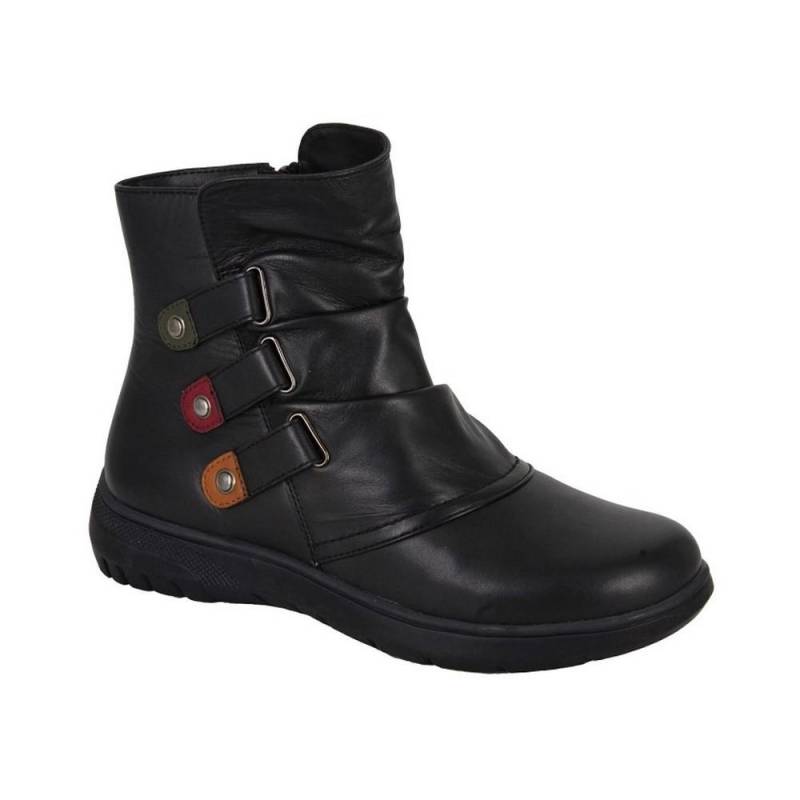 Mod Comfys Extraweite Stiefeletten aus Leder für Damen/Damen 7 UK Extra schwarz von Joom DACH