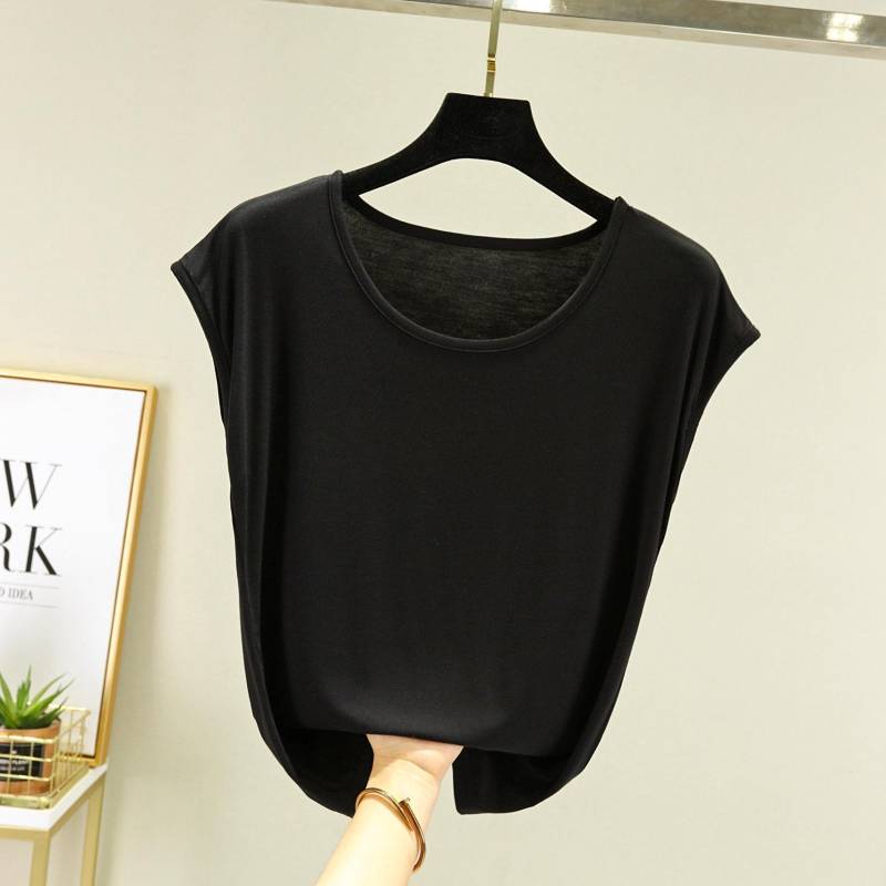 Modal Ärmelloses T-Shirt für Damen Sommerbekleidung Basic Rundhals Locker Oversized Einfarbig Schlankmachendes Oberteil T-Shirts 2XL schwarz Modal Ärmelloses T-Shirt für Damen Sommerbekleidung Basic Rundhals Locker Oversized Einfarbig Schlankmachendes Oberteil T-Shirts 2XL schwarz von Joom DACH