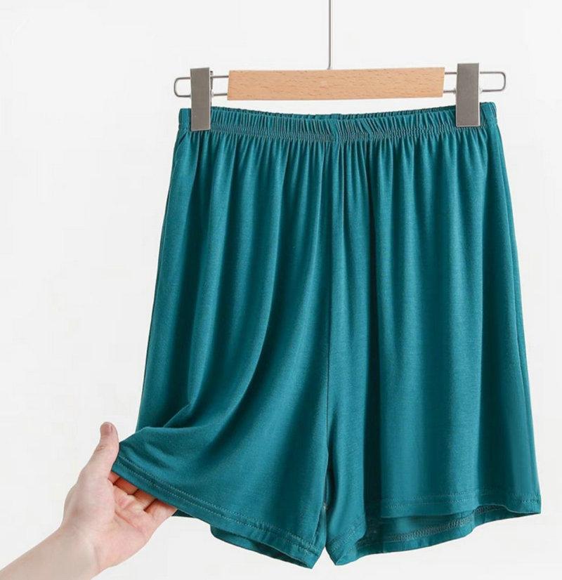 Modal Wide Leg Shorts Einfarbig Sommer Damen Kurze Hosen über dem Knie Plus Size Loose Schlafshorts 2XL dunkelgrüne von Joom DACH
