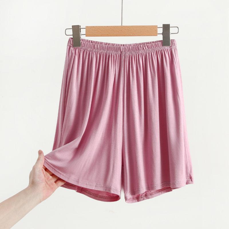 Modal Wide Leg Shorts Einfarbig Sommer Damen Kurze Hosen über dem Knie Plus Size Loose Schlafshorts 2XL hellrosa von Joom DACH