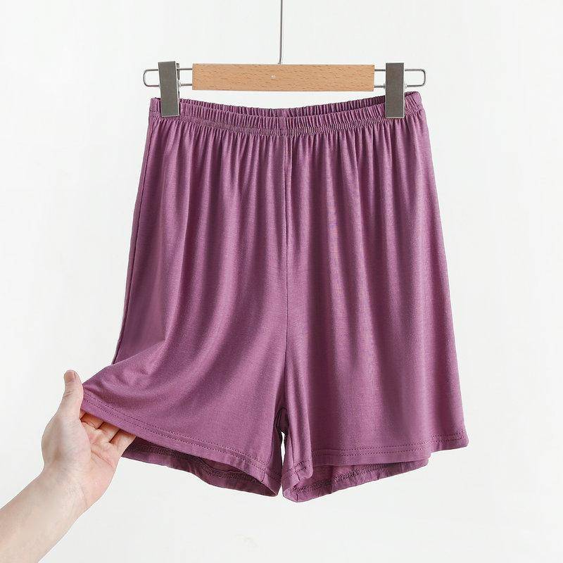 Modal Wide Leg Shorts Einfarbig Sommer Damen Kurze Hosen über dem Knie Plus Size Loose Schlafshorts 3XL dunkelviolette von Joom DACH