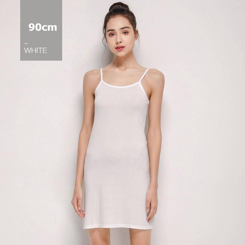 Modales Slip-Kleid für Damen, Spaghettiträger, Unterkleid, Innenpetticoat L weiß Modales Slip-Kleid für Damen, Spaghettiträger, Unterkleid, Innenpetticoat L weiß von Joom DACH