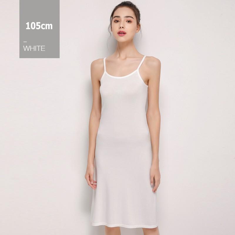 Modales Slip-Kleid für Damen, Spaghettiträger, Unterkleid, Innenpetticoat L weiß Modales Slip-Kleid für Damen, Spaghettiträger, Unterkleid, Innenpetticoat L weiß von Joom DACH