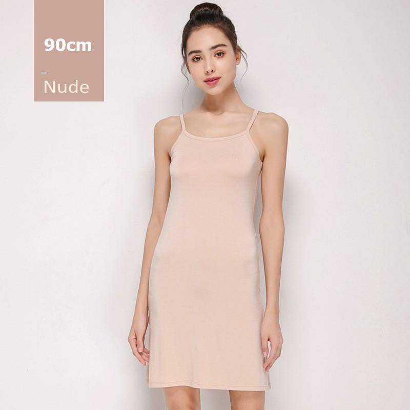 Modales Slip-Kleid für Damen, Spaghettiträger, Unterkleid, Innenpetticoat M nude Modales Slip-Kleid für Damen, Spaghettiträger, Unterkleid, Innenpetticoat M nude von Joom DACH