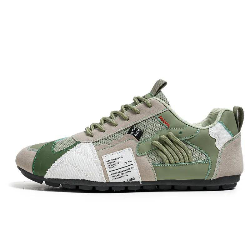 Mode 2024 Männer Casual Sports Four Seasons Mokassins Trend Designed Persönlichkeit Schnürschuhe aus Leder Bequeme atmungsaktive Schuhe 44 von Joom DACH