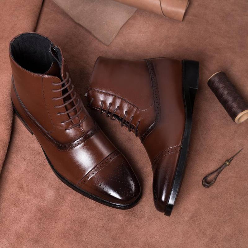Mode 2024 Neue männer Retro Cowboy Stiefel Leder Schuhe Chelsea Stiefel Spitz Männer Stiefel Zipper Männlichen Stiefeletten Herbst winter Schuhe 44 von Joom DACH