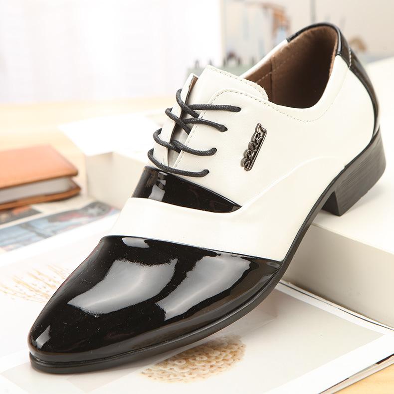Mode 2025 Neue Luxus Hohe Qualität Herren Freizeitschuhe Exquisite Mode Vielseitige Arbeit Business Lederschuhe Zapatos para hombres 42 schwarz weiße von Joom DACH