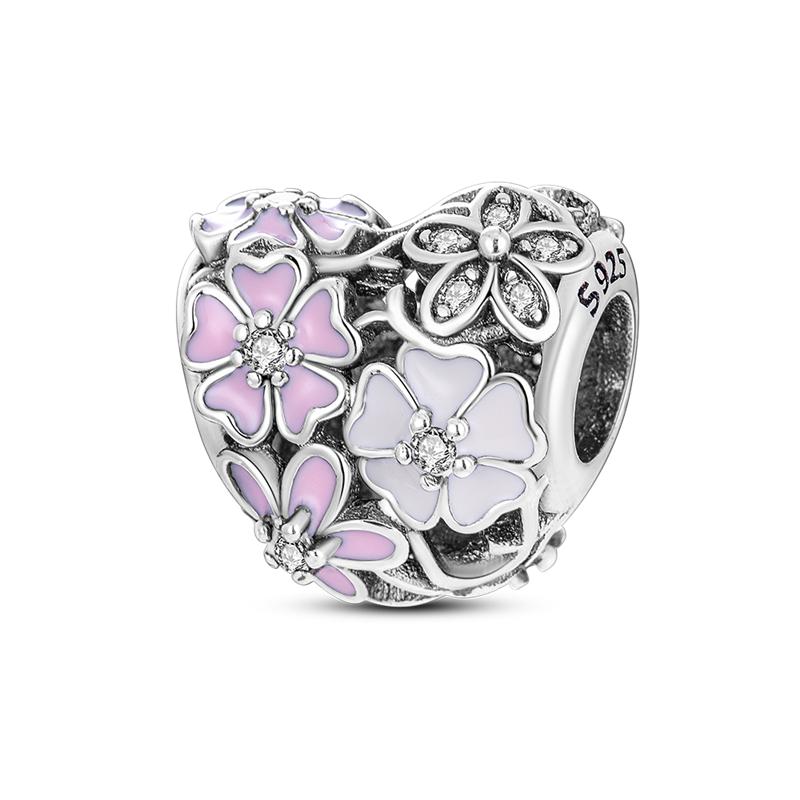 Mode 925 Silber baumeln Charme Perlen Frühling Blume Fit Original Armband DIY für Anhänger Halskette machen Frauen Geschenk von Joom DACH