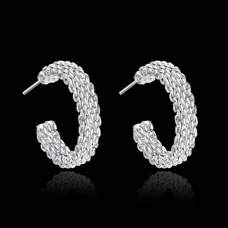 Mode 925 Silber halb kreis Ohrring Für Frauen 925 Silber Runde Ohrring Weihnachten Geschenk Party Hochzeit von Joom DACH
