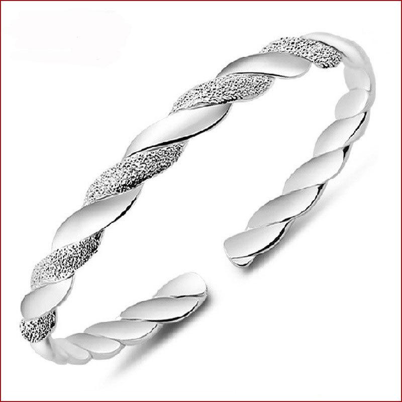 Mode 925 Sterling Silber Frau Manschette Armband Kreuz Twisted Unendlichkeit Armreif Retro Party Schmuck Charme Weihnachten Mädchen Geschenke von Joom DACH