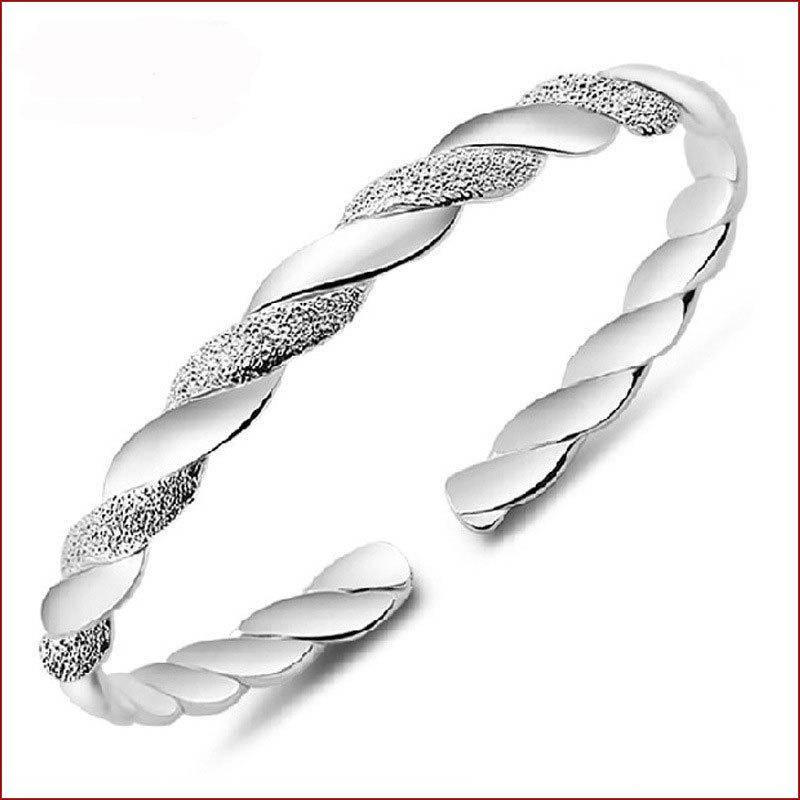 Mode 925 Sterling Silber Frau Manschette Armband Kreuz Twisted Unendlichkeit Armreif Retro Party Schmuck Charme Weihnachten Mädchen Geschenke von Joom DACH