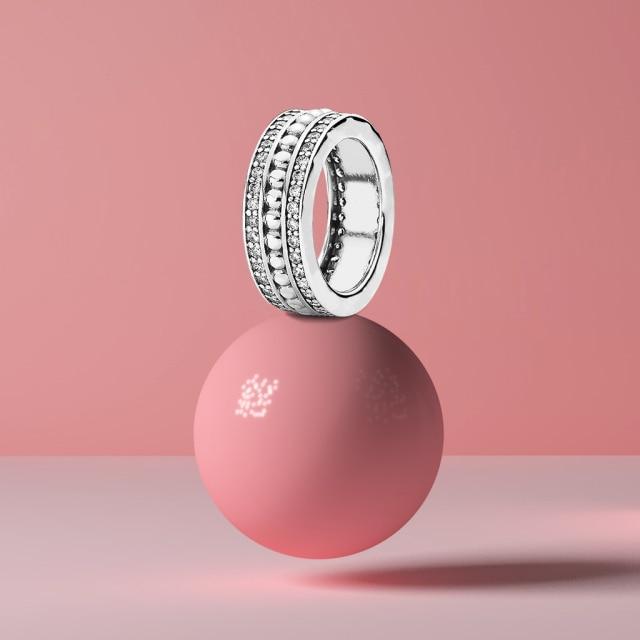 Mode 925 Sterlingsilber Prinzessinnen-Tiara Krone Funkelnde Liebesherz Ringe für Frauen Markenschmuck Jubiläumsgeschenk 8 von Joom DACH