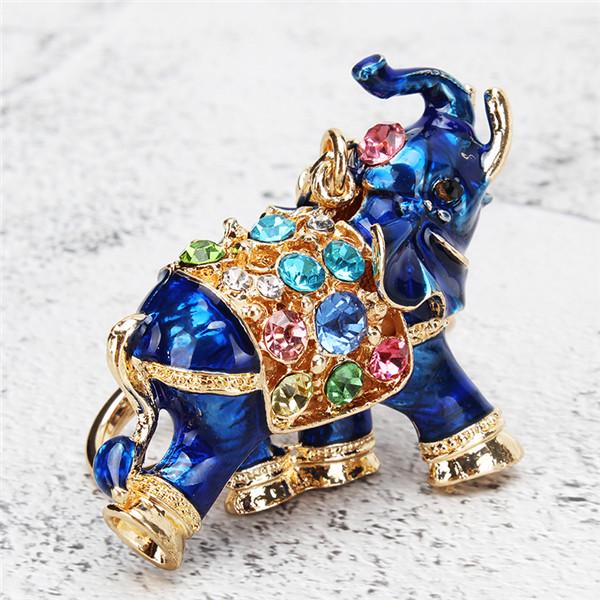 Mode-Accessoires, echter Strass-Schlüsselanhänger, Autoschlüsselhalter, Tropfen-Elefant-Frauen-Taschen-Ornamente von Joom DACH