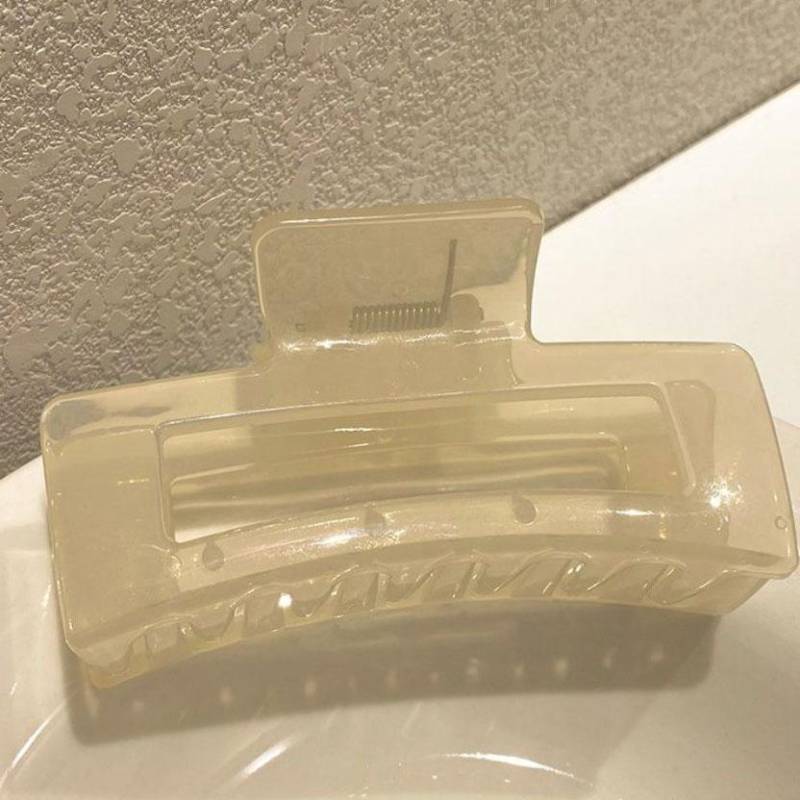 Mode Acryl Jelly Einfache Große Haarspange für Frauen Damen Make-up Haarspangen Haarschmuck Krabbe Badezimmer-Clip Kopfschmuck 10.5cm weiß von Joom DACH