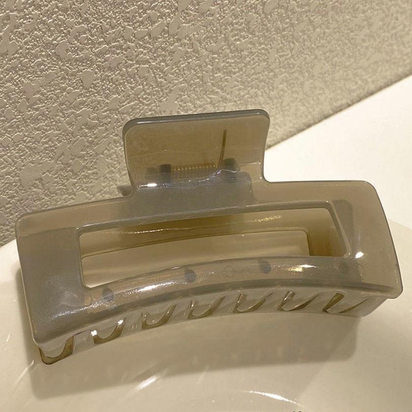 Mode Acryl Jelly Einfache Große Haarspange für Frauen Damen Make-up Haarspangen Haarschmuck Krabbe Badezimmer-Clip Kopfschmuck 10.5cm grau von Joom DACH