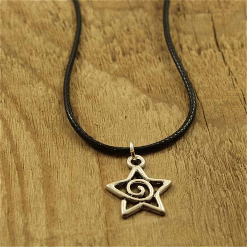 Mode Antik Silber Farbe Star Swirl Anhänger Halskette für Frauen Nette Stern Schmuck Party Geschenke leather cord necklace von Joom DACH