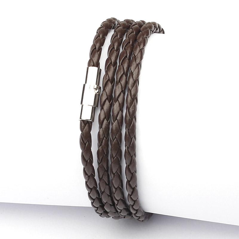 Mode Armband Wrap Manschette Unisex Frauen Männer Pu Leder Armband Schmuck Geschenke kaffeebraun von Joom DACH