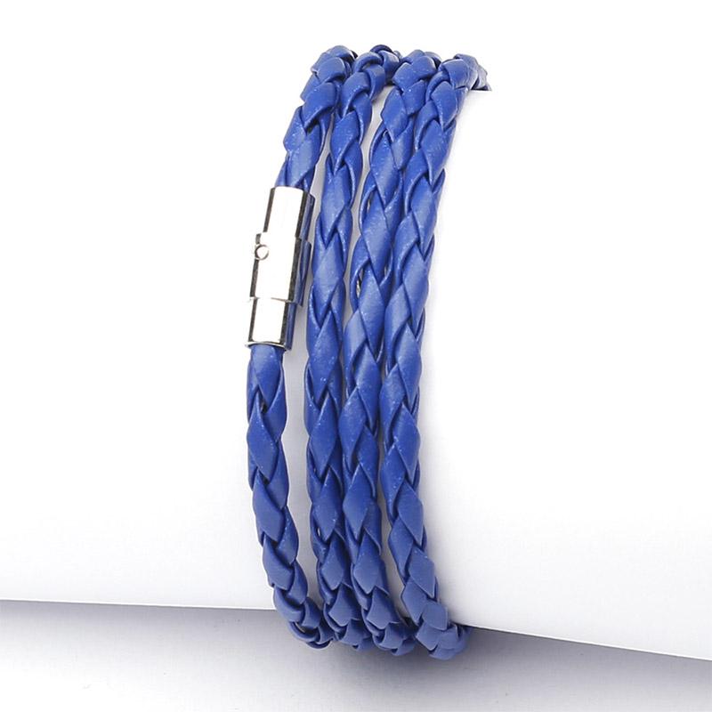 Mode Armband Wrap Manschette Unisex Frauen Männer Pu Leder Armband Schmuck Geschenke blau von Joom DACH