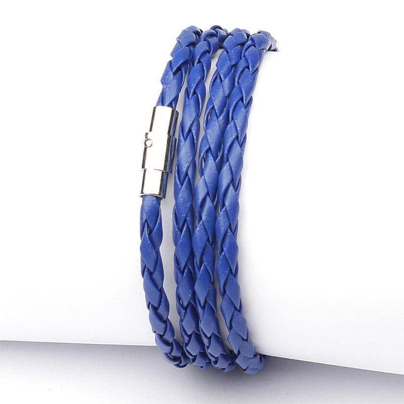 Mode Armband Wrap Manschette Unisex Frauen Männer Pu Leder Armband Schmuck Geschenke blau von Joom DACH