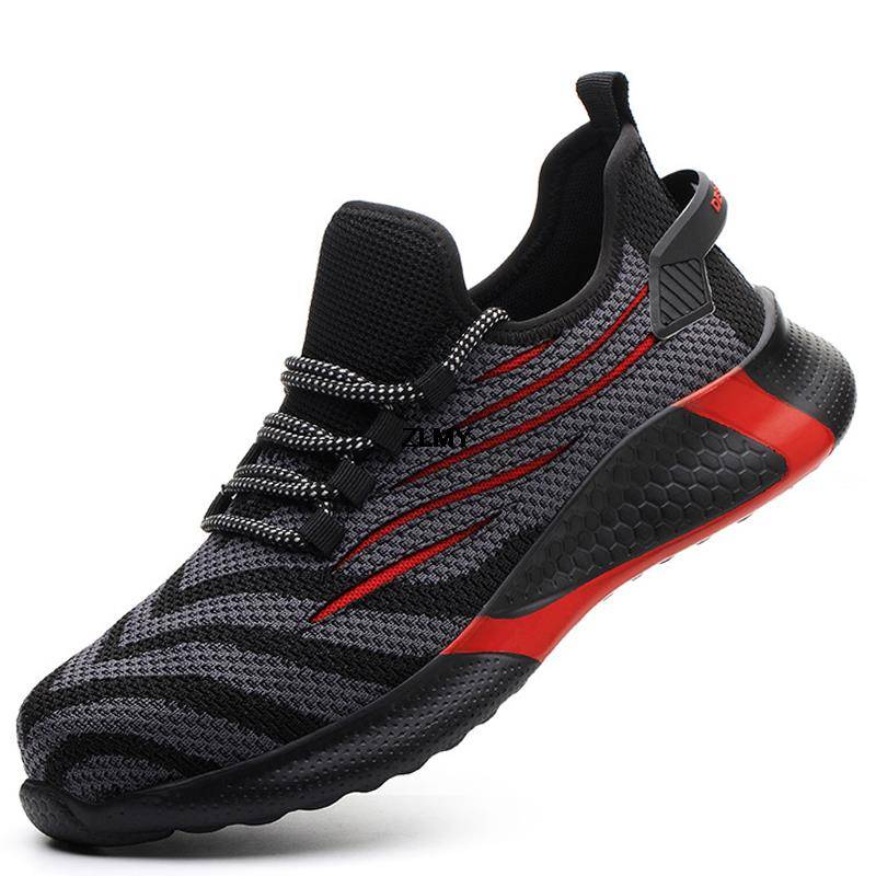 Mode Atmungsaktive Sicherheitsschuhe Männer Frauen Stahlkappe Arbeitsschuhe Pannensichere Arbeitssicherheitsstiefel Leichte Anti-Smash-Sneaker Neue Mannmode 41 von Joom DACH