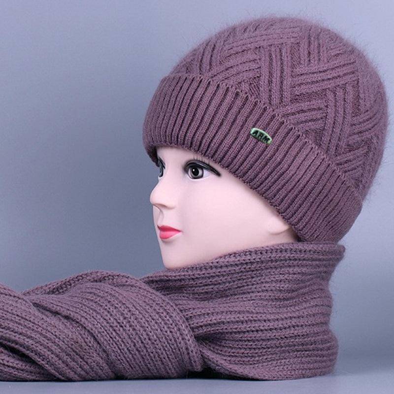 Mode Beanie Cap Wintermütze Damen Plus Fleece Verdickt Mittleren Alters Ältere Strick Kalt Mutter Alte Dame Party Cool Eimer Warm Only the hat von Joom DACH