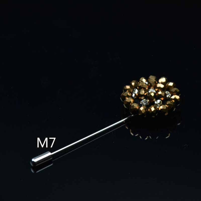 Mode Blume Herren Broschen Lange Brosche Pins Handgemachte Herren Revers Pin für Anzüge Strass M7 von Joom DACH