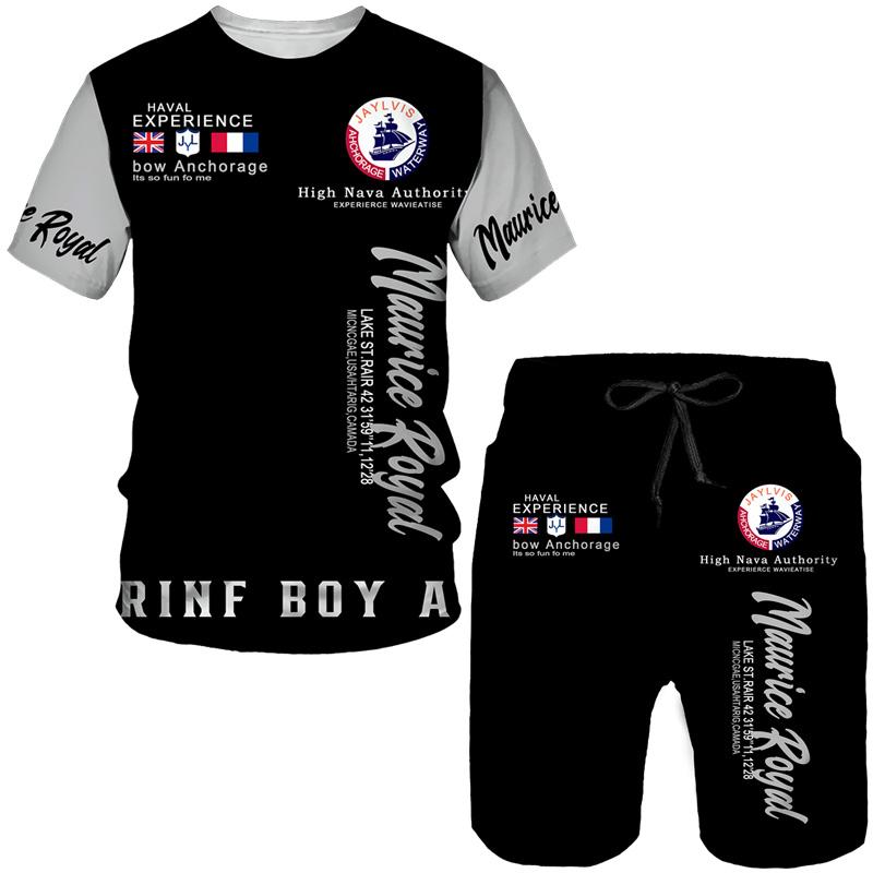 Mode Brief Drucken männer T-shirts/Shorts/Sets Casual T-Shirts Paar Outfits Jogging Streetwear Kleidung Hip Hop 2 stück Trainingsanzug S von Joom DACH