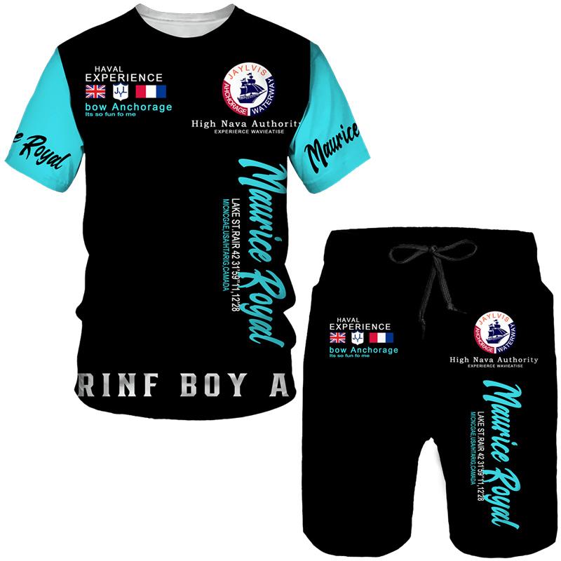 Mode Brief Drucken männer T-shirts/Shorts/Sets Casual T-Shirts Paar Outfits Jogging Streetwear Kleidung Hip Hop 2 stück Trainingsanzug XXL von Joom DACH