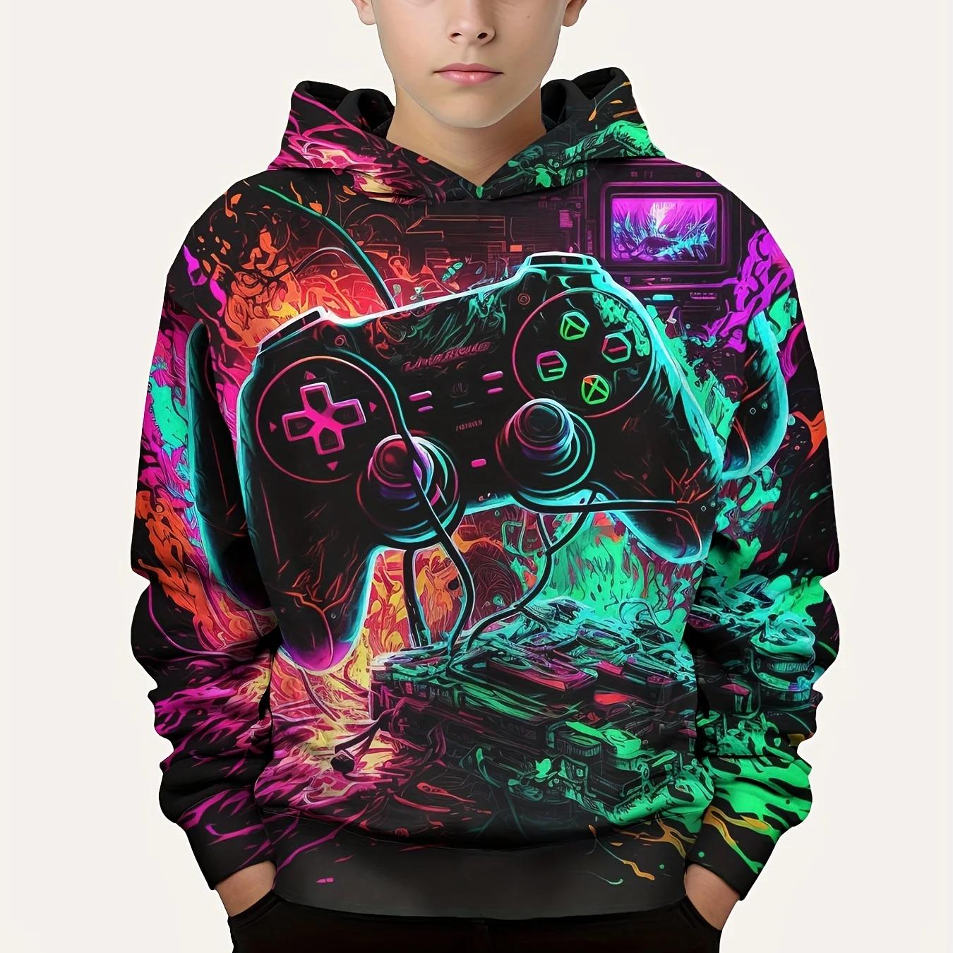 Mode Bunte Gamepad Und Blitz 3d Druck Jungen Casual Pullover Lange Hülse Hoodies Jungen Sweatshirt Für Frühling Herbst Hoodies 130 von Joom DACH