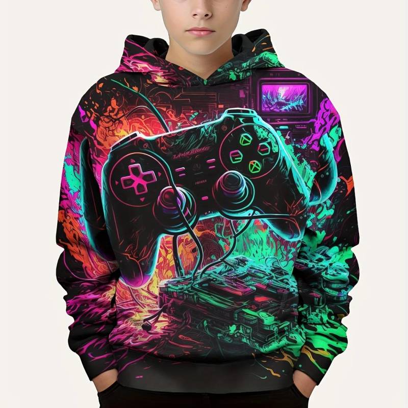 Mode Bunte Gamepad Und Blitz 3d Druck Jungen Casual Pullover Lange Hülse Hoodies Jungen Sweatshirt Für Frühling Herbst Hoodies 130 von Joom DACH