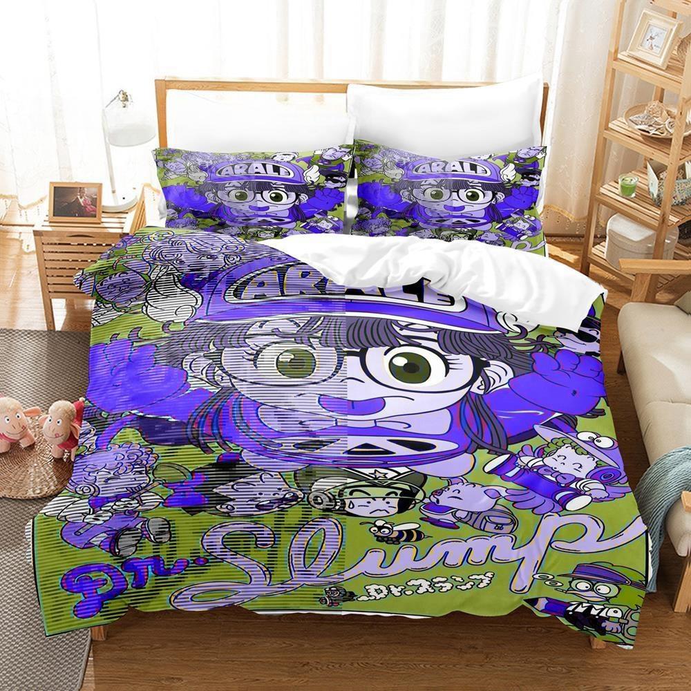 Mode Cartoon DR S-Slump Arale Anime Bettwäsche-Set Laken King Twin Double Kinderbettwäsche-Set Mikrofaser oder Polyester Bettbezug EU single(135x200cm) von Joom DACH
