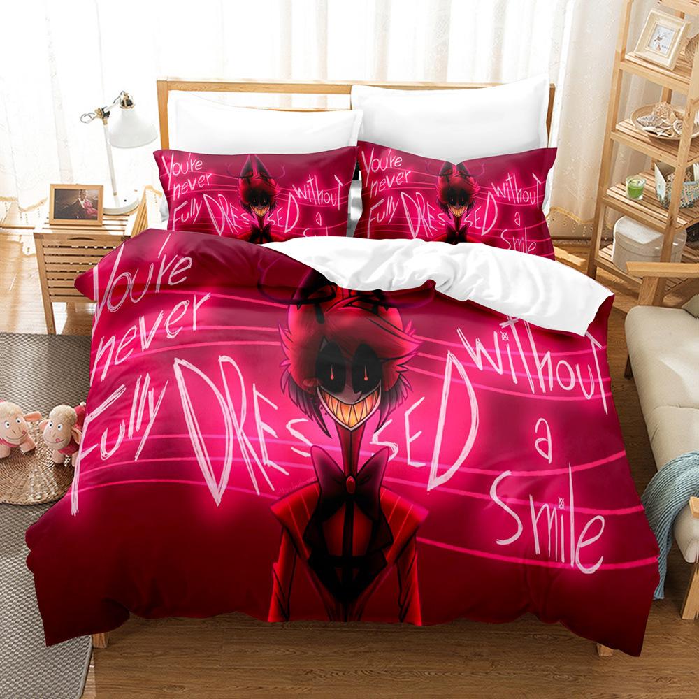 Mode Cartoon Hazbin Hotel Bettwäsche Set Bettbezug-set Mit Kissenbezug Twin Voll Königin König Bettwäsche Bettwäsche Home Textilien EU Twin 135x200cm von Joom DACH