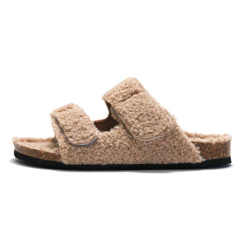 Mode Comwarm Mode Korkfußbett Pelz Hausschuhe Für Damen Herren Winter Outdoor Wolle Clogs Hausschuhe Premium Weich Dicke Sohle Hauspantoffel 42 khaki von Joom DACH