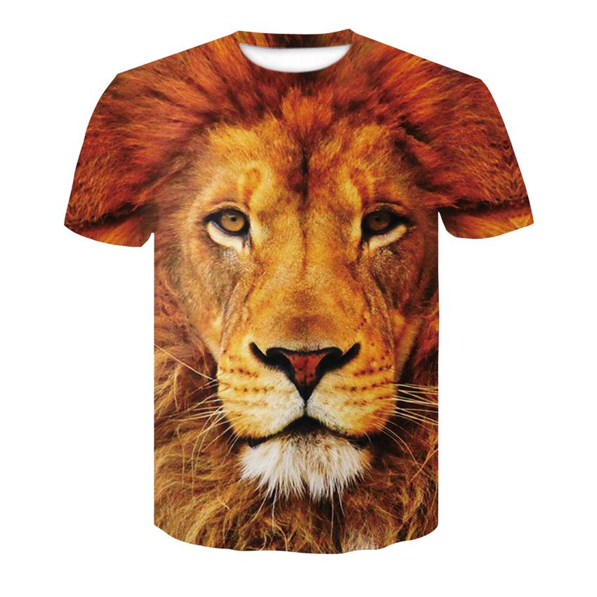 Mode Coole Stil Tier Löwe Grafik T-Shirts Männer Sommer Casual Interessant 3D-Druck T-Shirt Persönlichkeit Hip Hop Trend T-Shirt M von Joom DACH